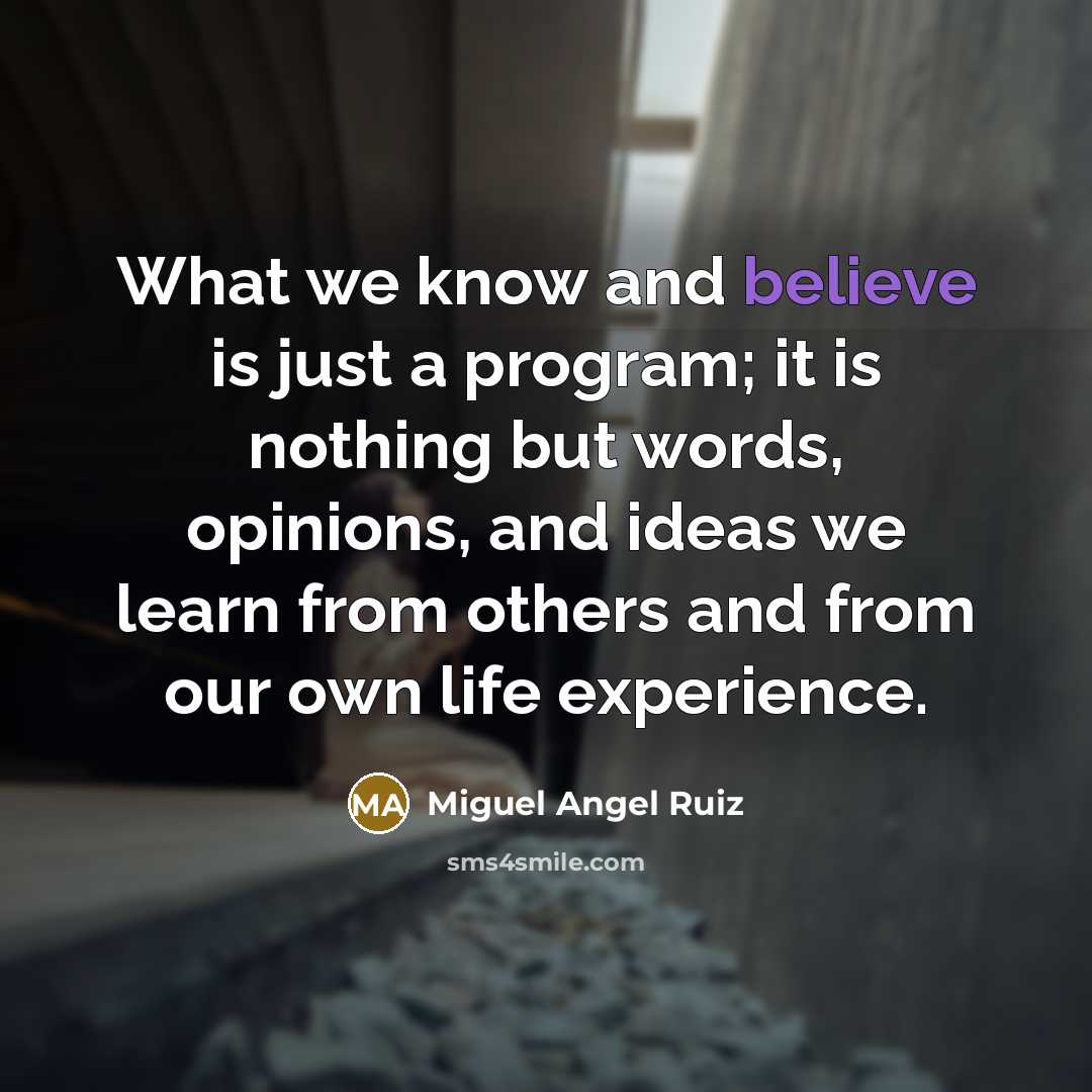 “What we know and believe is just a program; it…” quote by Miguel Angel Ruiz