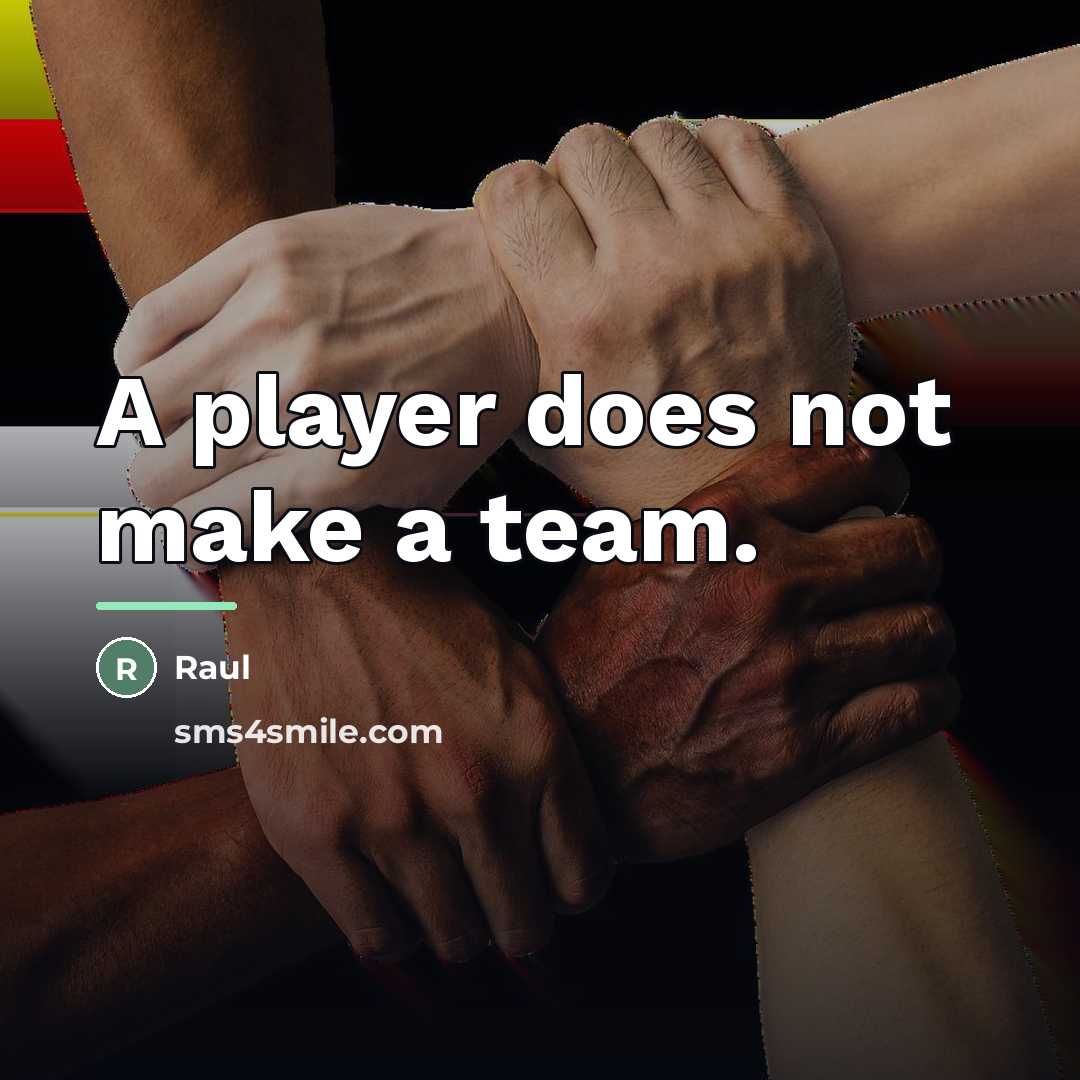 “A player does not make a team.…” quote by Raul