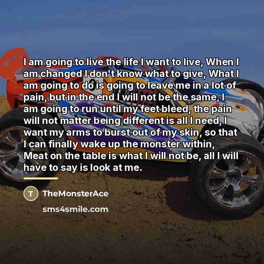 “I am going to live the life I want to…” quote by TheMonsterAce