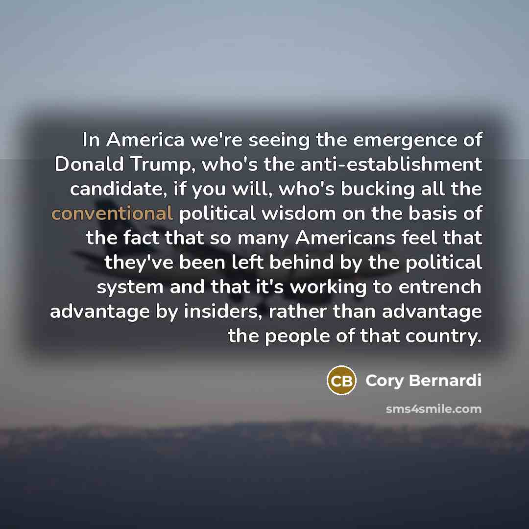 “In America we're seeing the emergence of Donald Trump, who's…” quote by Cory Bernardi