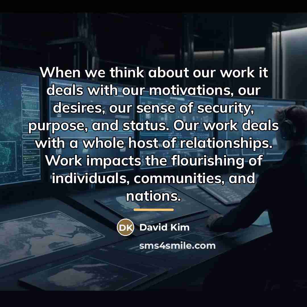 “When we think about our work it deals with our…” quote by David Kim