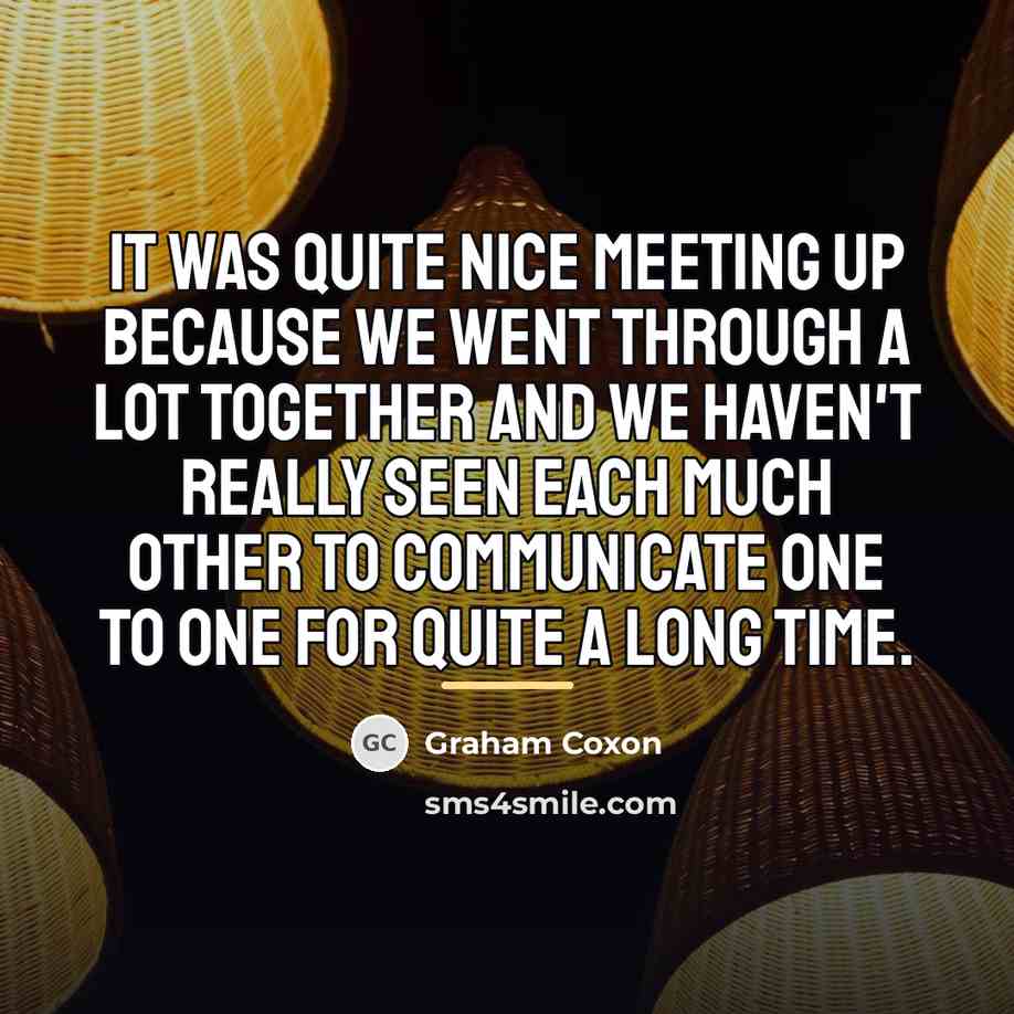 “It was quite nice meeting up because we went through…” quote by Graham Coxon
