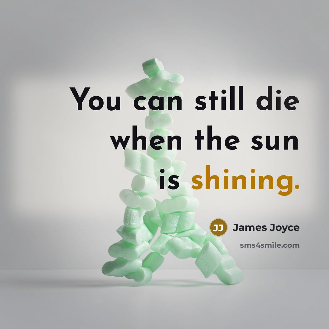 “You can still die when the sun is shining.…” quote by James Joyce