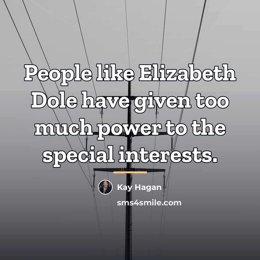 “People like Elizabeth Dole have given too much power to…” quote by Kay Hagan