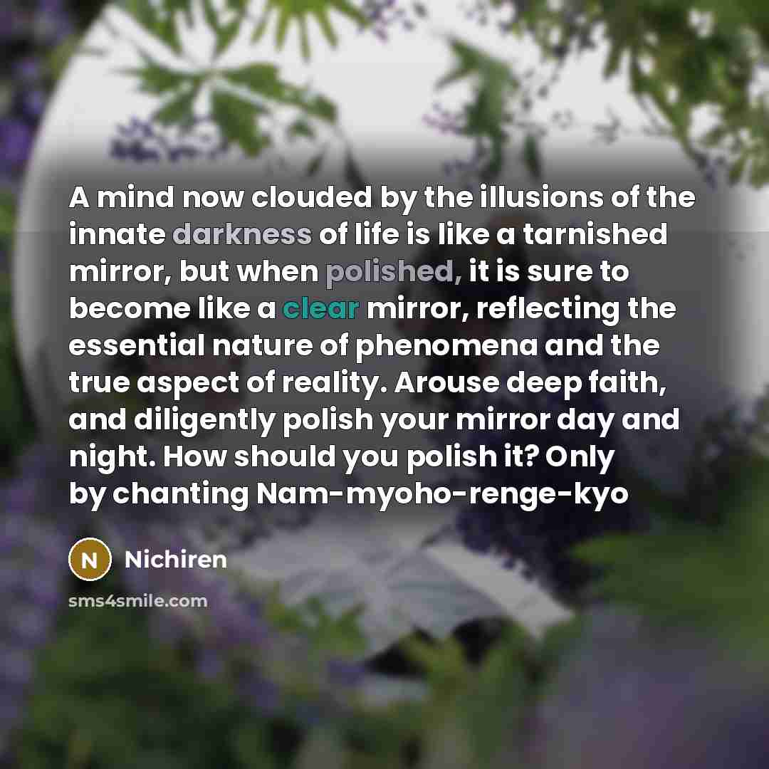 “A mind now clouded by the illusions of the innate…” quote by Nichiren