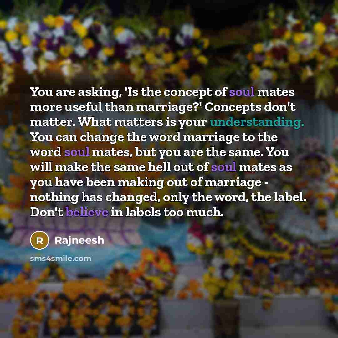 “You are asking, 'Is the concept of soul mates more…” quote by Rajneesh