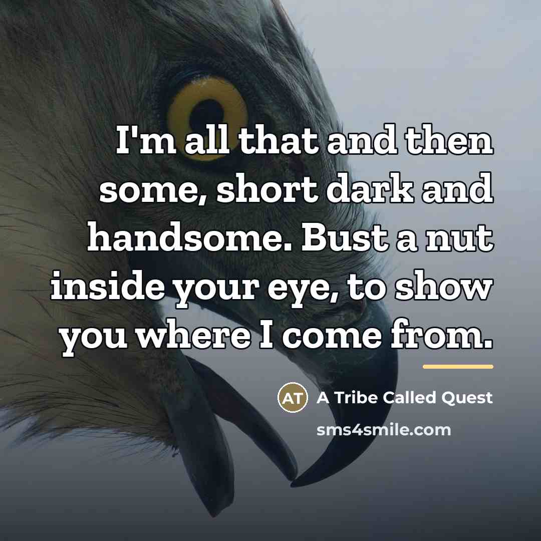 “I'm all that and then some, short dark and handsome.…” quote by A Tribe Called Quest