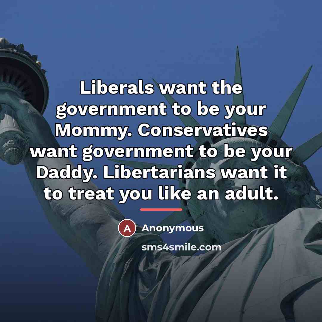 “Liberals want the government to be your Mommy. Conservatives want…” quote by Brandon Simpson
