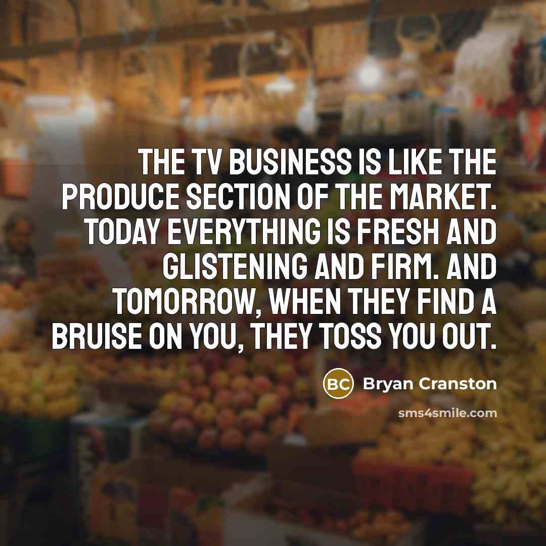 “The TV business is like the produce section of the…” quote by Bryan Cranston