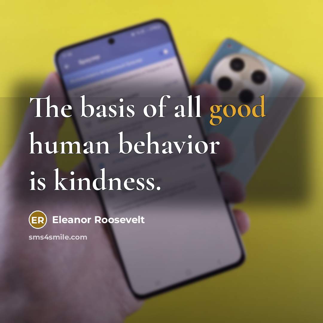 “The basis of all good human behavior is kindness.…” quote by Eleanor Roosevelt