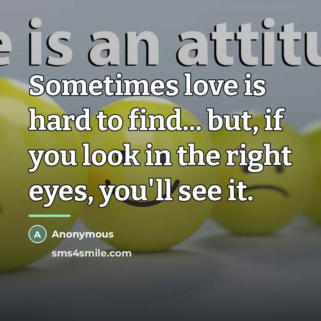 “Sometimes love is hard to find... but, if you look…” quote by Anonymous