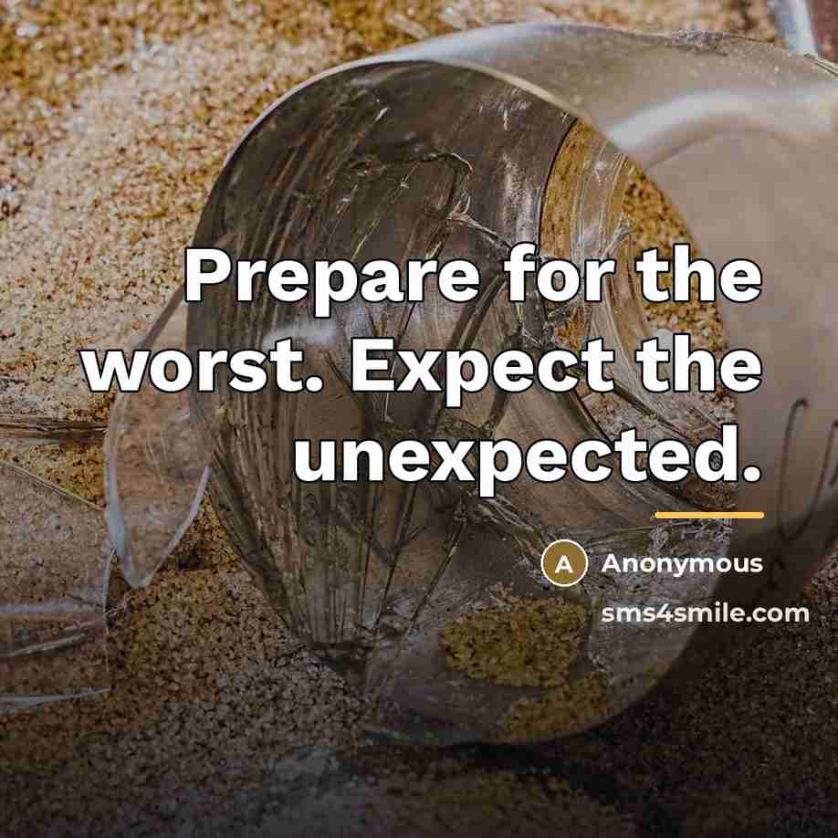 “Prepare for the worst. Expect the unexpected.…” quote by Anonymous