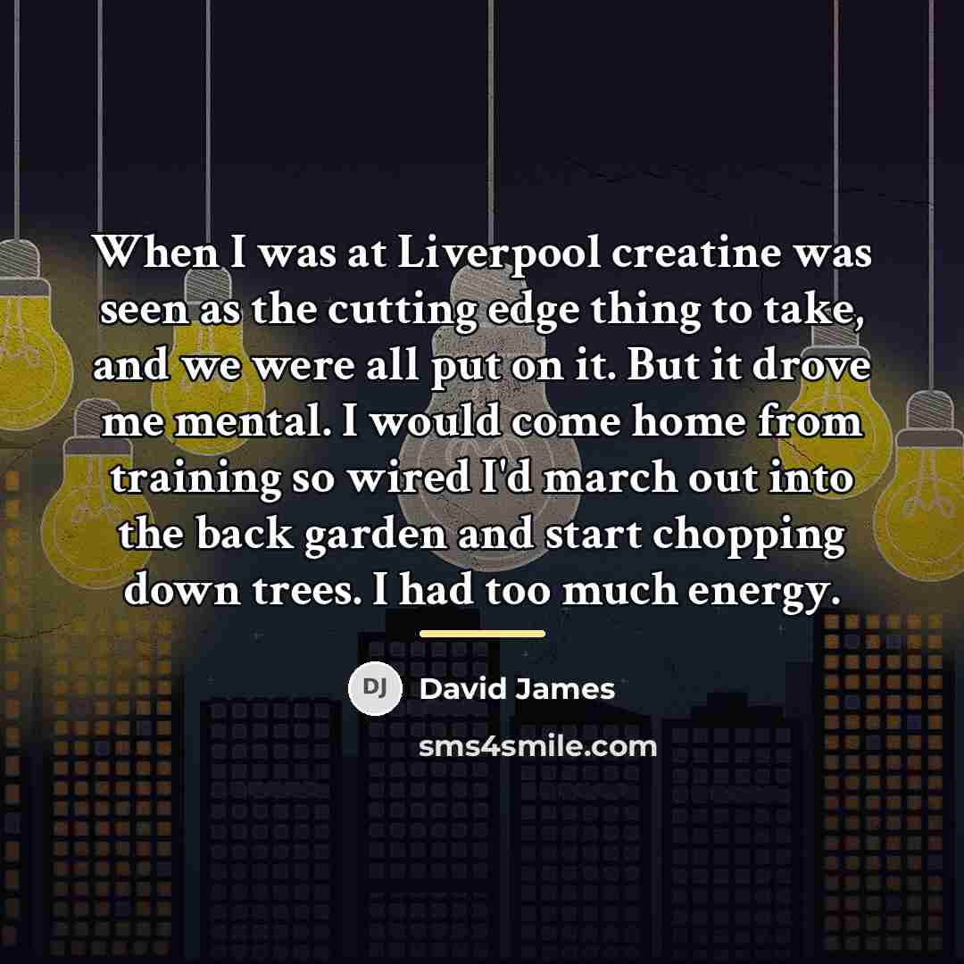 “When I was at Liverpool creatine was seen as the…” quote by David James