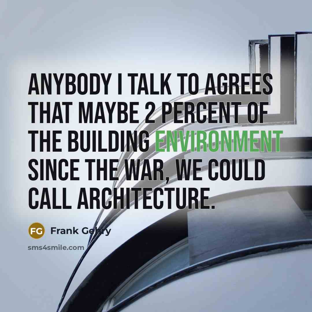 “Anybody I talk to agrees that maybe 2 percent of…” quote by Frank Gehry