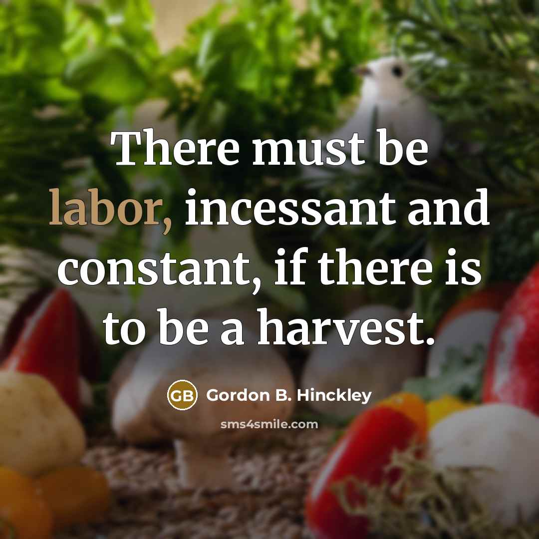 “There must be labor, incessant and constant, if there is…” quote by Gordon B. Hinckley