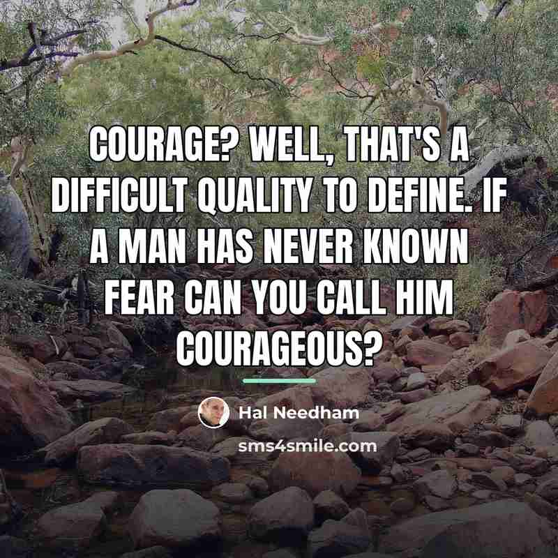 “Courage? Well, that's a difficult quality to define. If a…” quote by Hal Needham