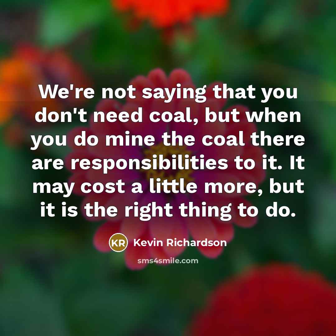 “We're not saying that you don't need coal, but when…” quote by Kevin Richardson