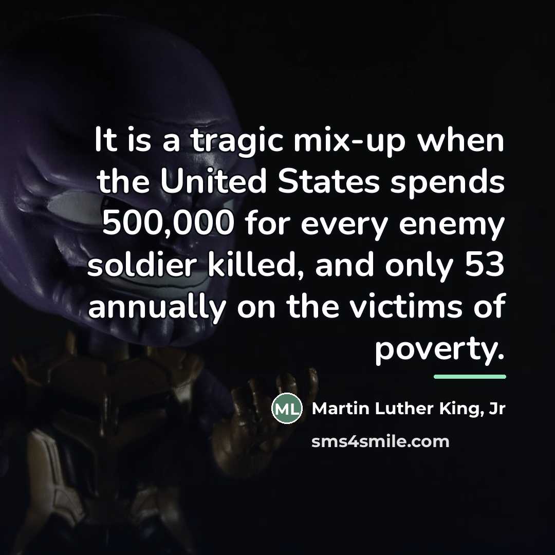 “It is a tragic mix-up when the United States spends…” quote by Martin Luther King, Jr