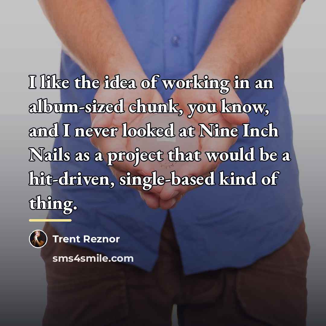 “I like the idea of working in an album-sized chunk,…” quote by Trent Reznor
