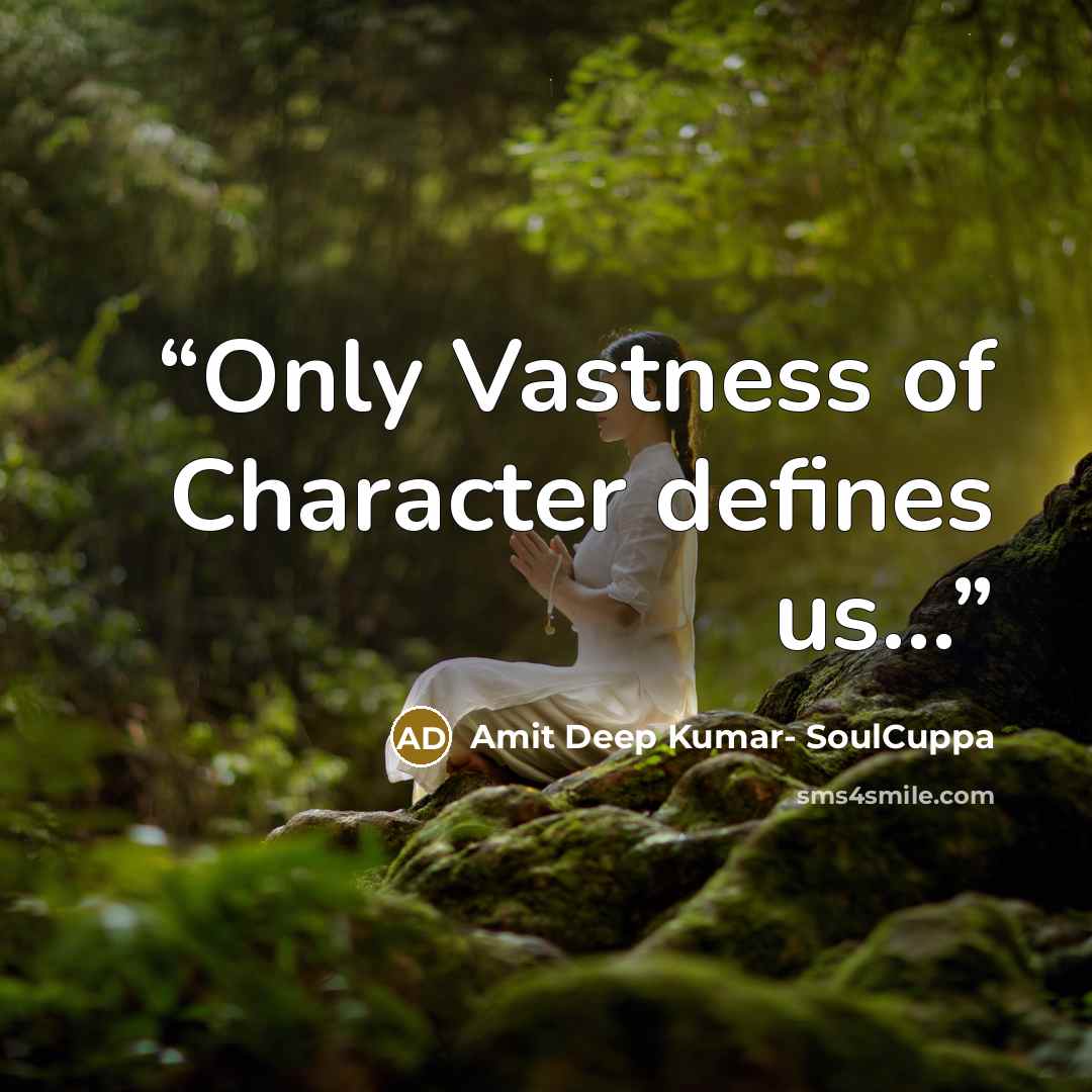 “Only Vastness of Character defines us…” quote by Amit Deep Kumar- SoulCuppa