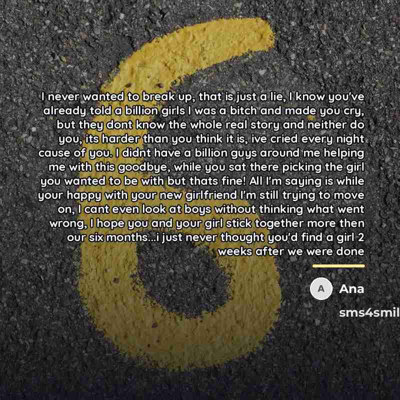 “I never wanted to break up, that is just a…” quote by Ana