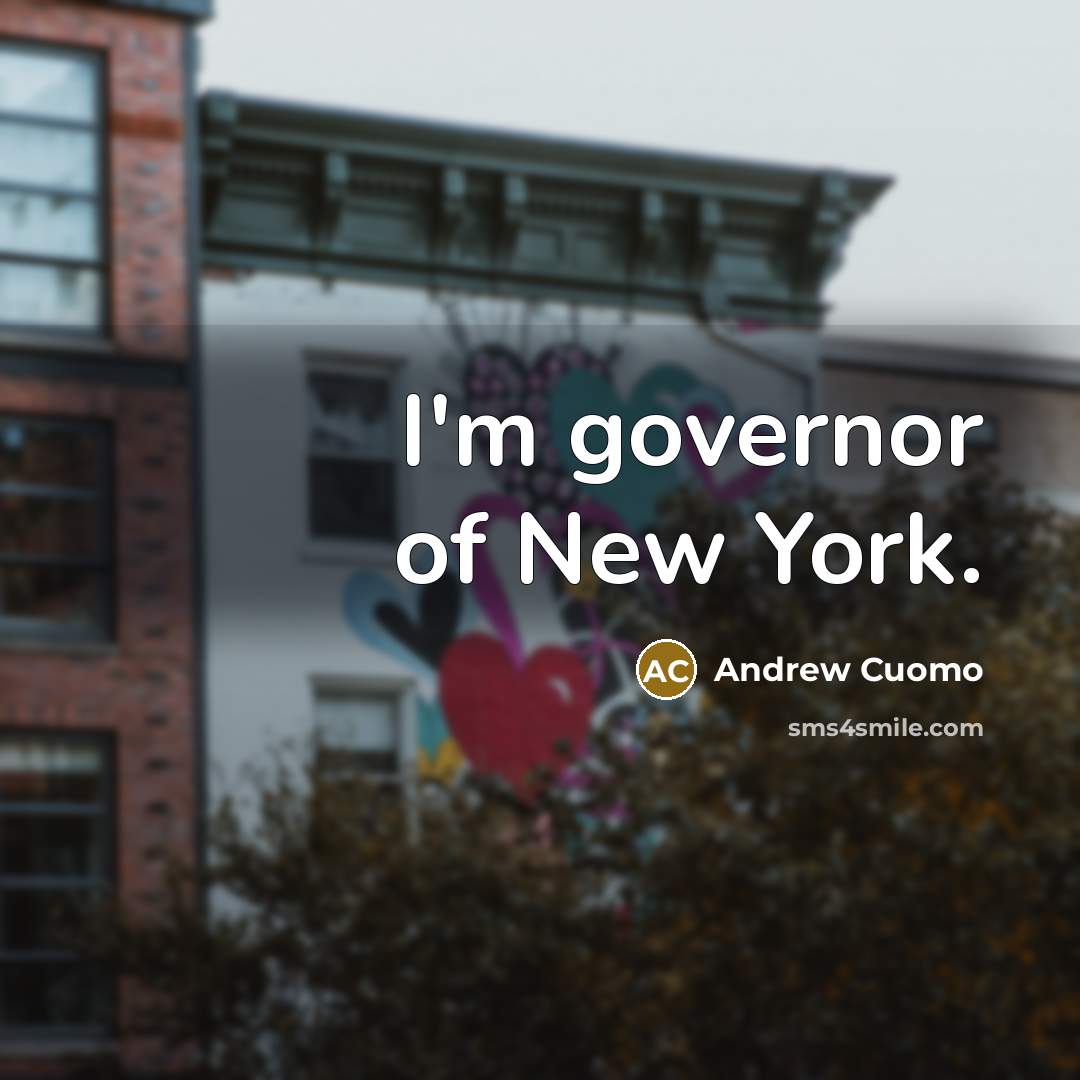 “I'm governor of New York.…” quote by Andrew Cuomo