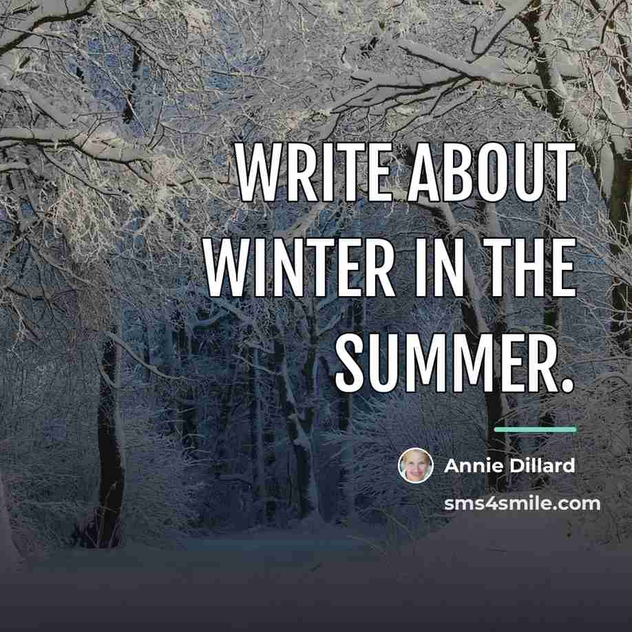 “Write about winter in the summer.…” quote by Annie Dillard