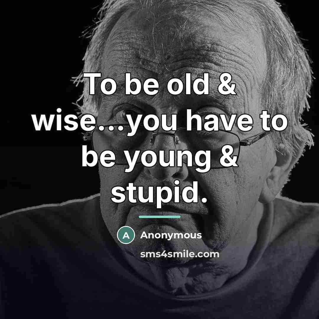 “To be old & wise...you have to be young &…” quote by Anonymous
