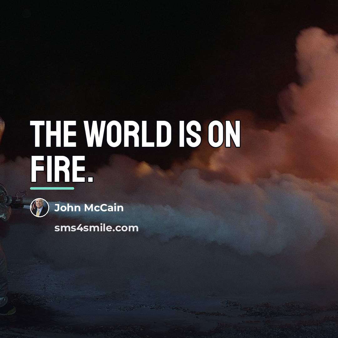 “The world is on fire.…” quote by John McCain