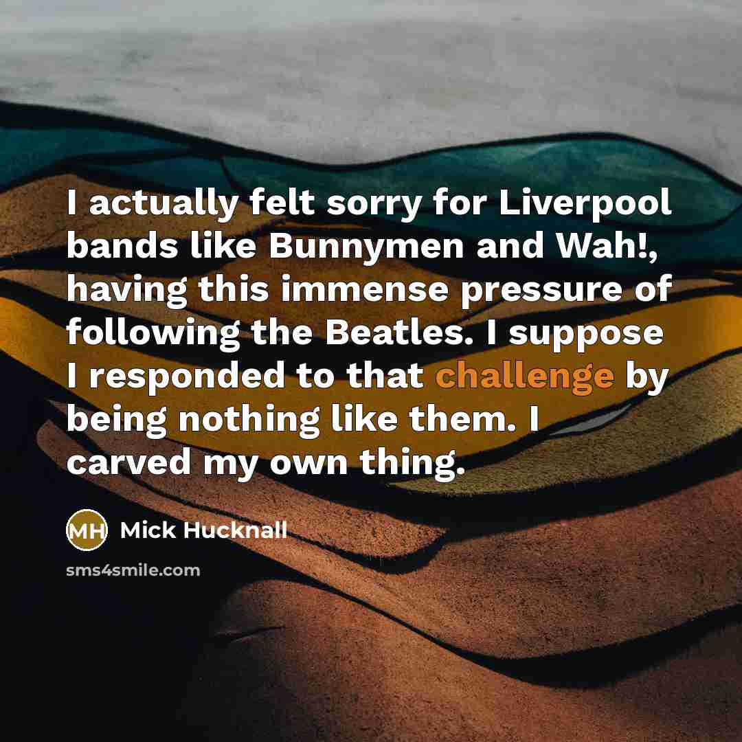 “I actually felt sorry for Liverpool bands like Bunnymen and…” quote by Mick Hucknall