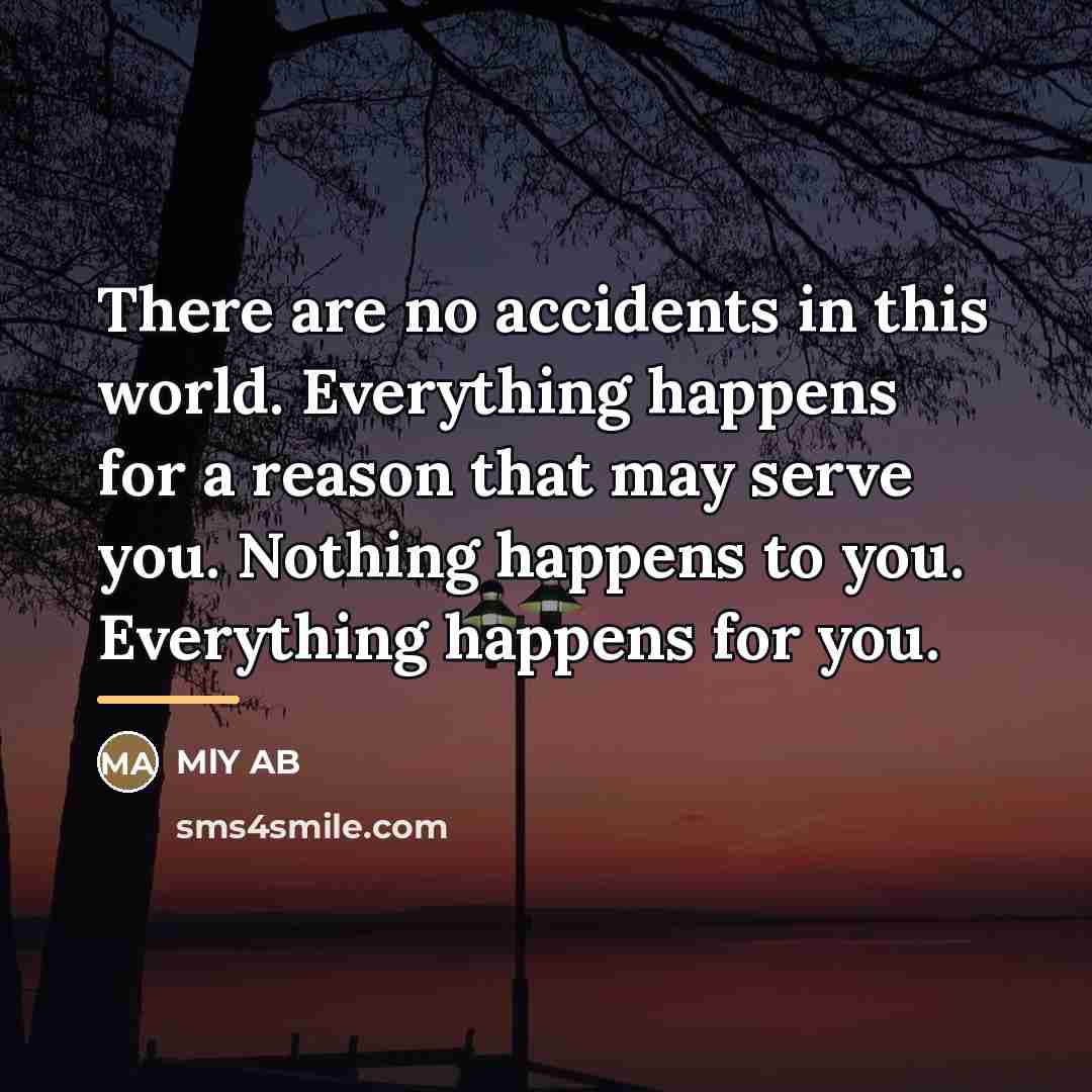 “There are no accidents in this world. Everything happens for…” quote by MlY AB