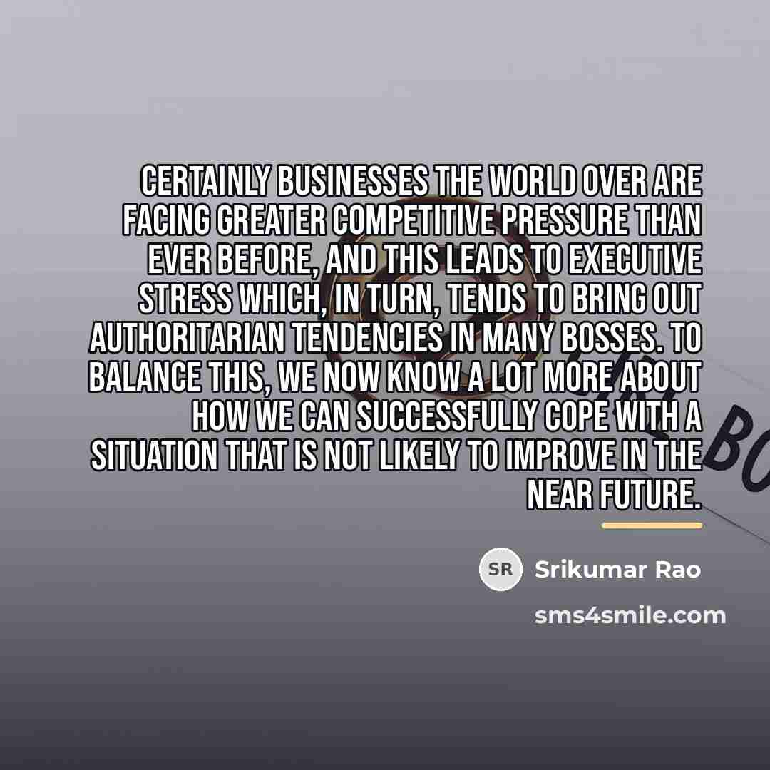 “Certainly businesses the world over are facing greater competitive pressure…” quote by Srikumar Rao
