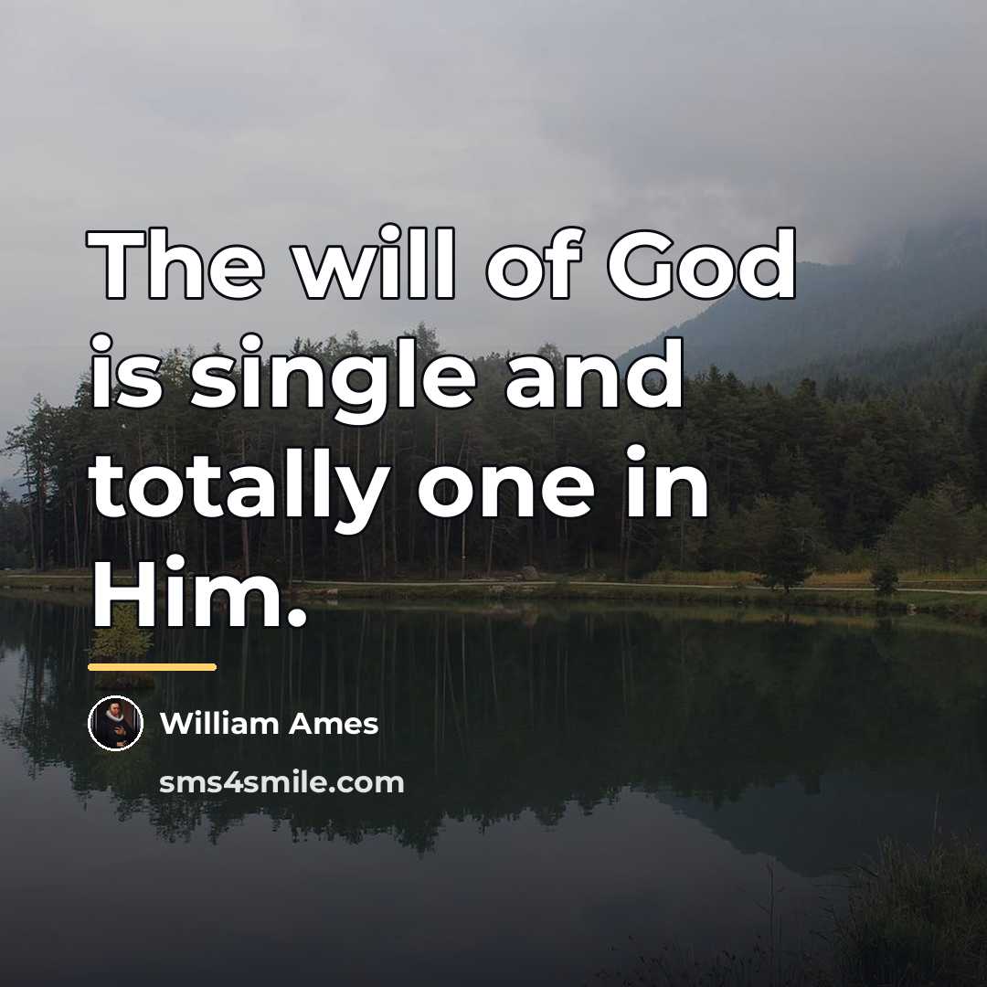 “The will of God is single and totally one in…” quote by William Ames