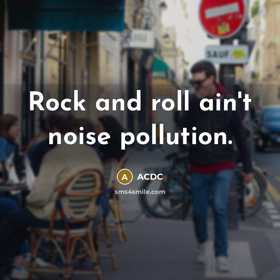 “Rock and roll ain't noise pollution.” quote by ACDC