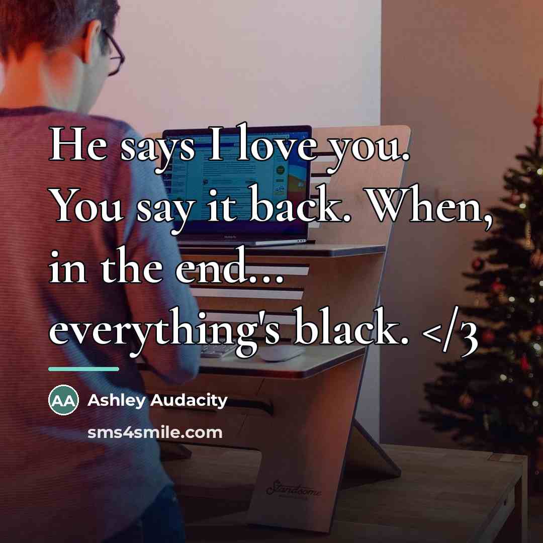 “He says I love you. You say it back. When,…” quote by Ashley Audacity