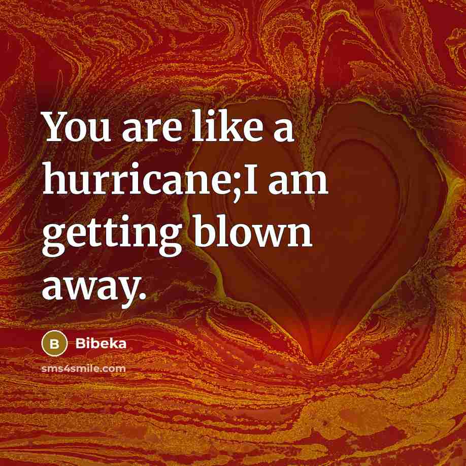 “You are like a hurricane;I am getting blown away.…” quote by Bibeka