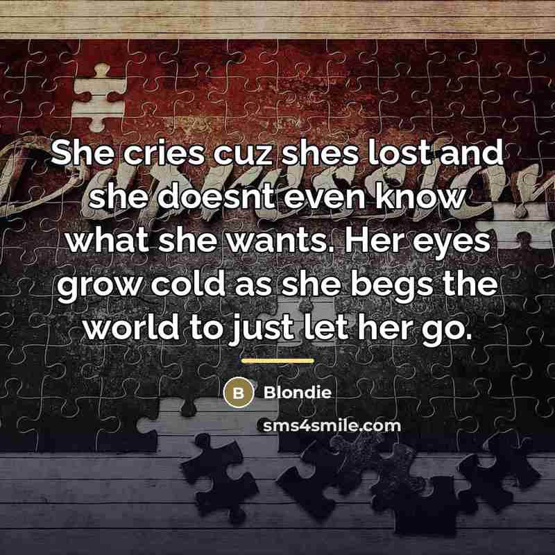 “She cries cuz shes lost and she doesnt even know…” quote by Blondie