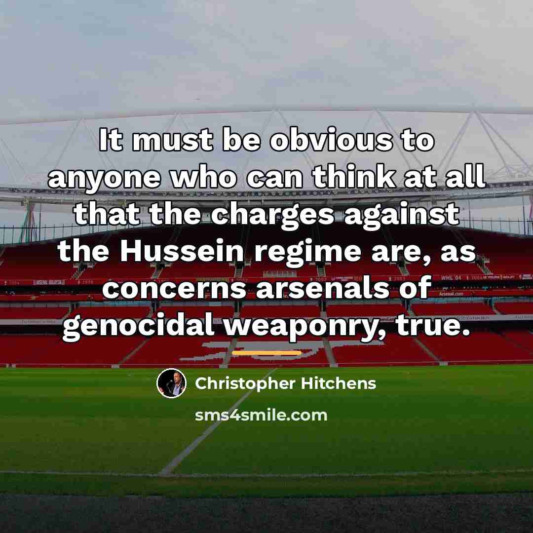 “It must be obvious to anyone who can think at…” quote by Christopher Hitchens
