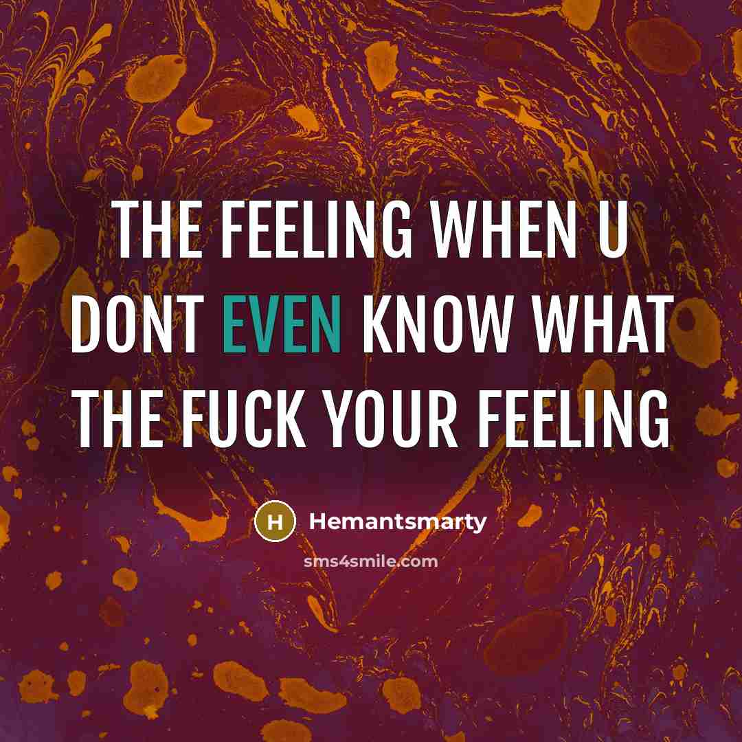 “The feeling when u dont even know what the fuck your feeling” quote by Hemantsmarty