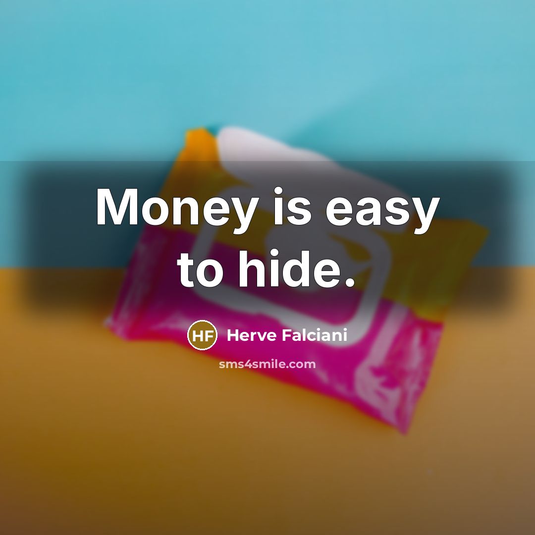 “Money is easy to hide.…” quote by Herve Falciani