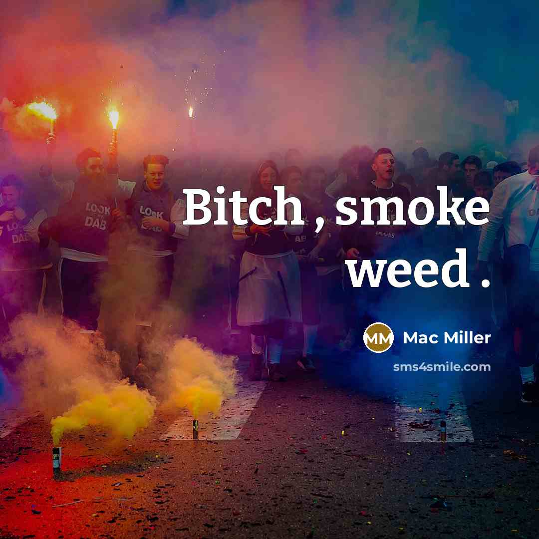 “Bitch , smoke weed .” quote by Mac Miller