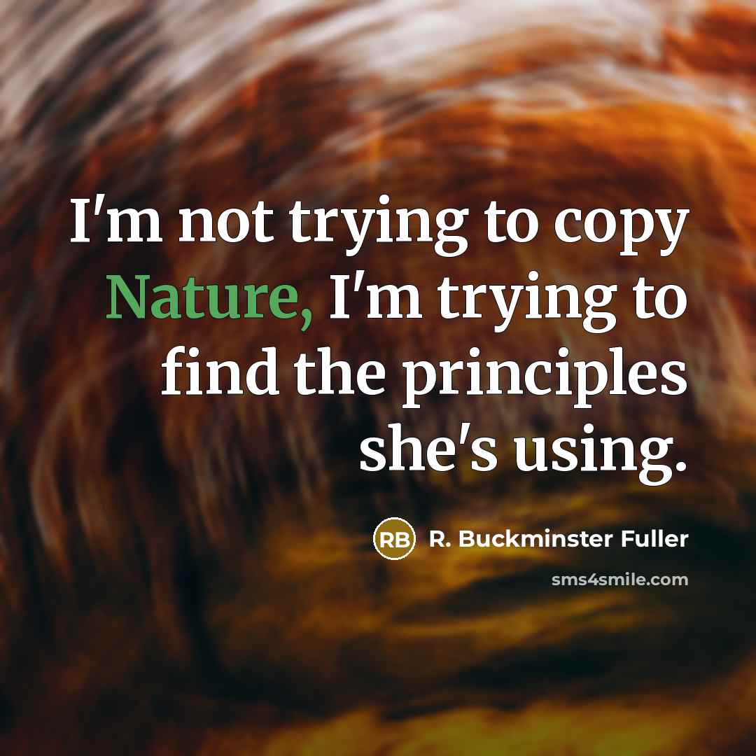 “I'm not trying to copy Nature, I'm trying to find…” quote by R. Buckminster Fuller