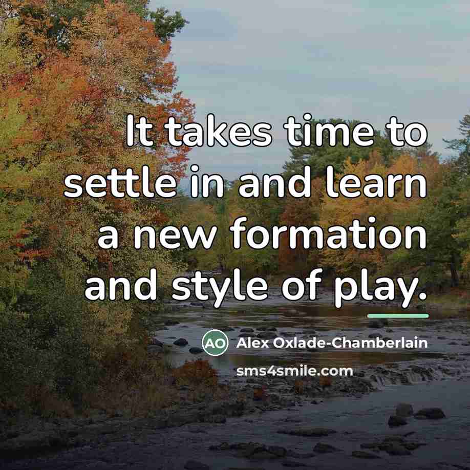 “It takes time to settle in and learn a new…” quote by Alex Oxlade-Chamberlain