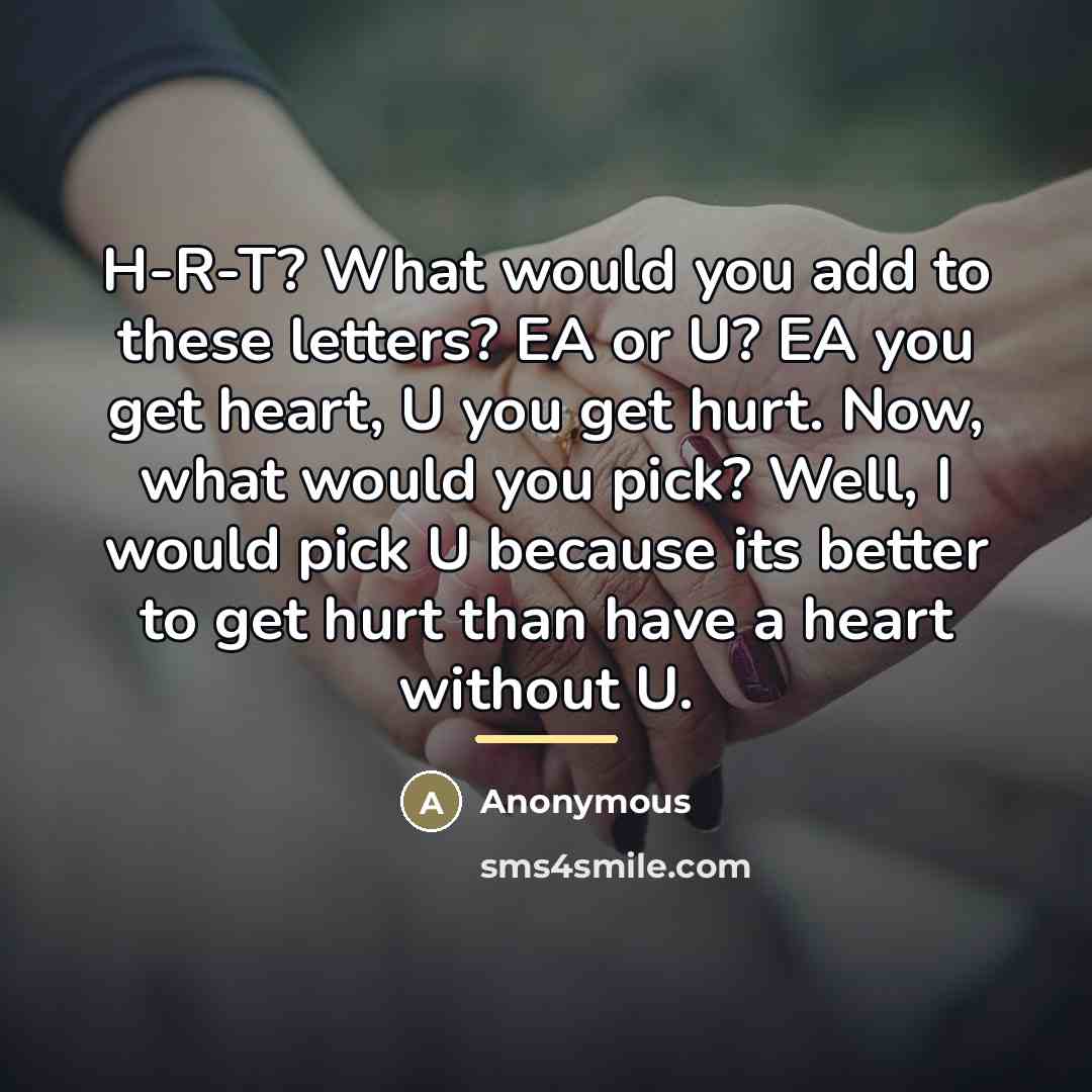 “H-R-T? What would you add to these letters? EA or…” quote by Anonymous