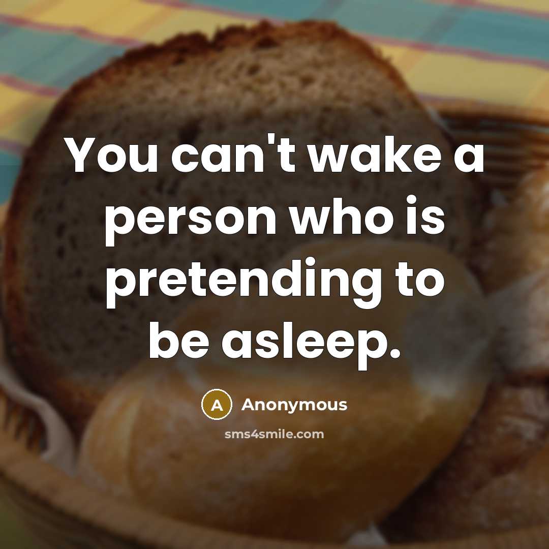“You can't wake a person who is pretending to be…” quote by Anonymous