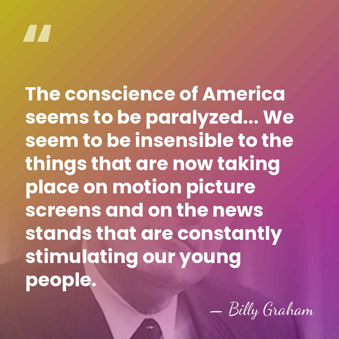 The conscience of America seems to be paralyzed... We seem to be&hellip; - Billy Graham