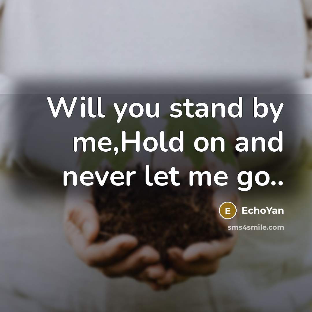 “Will you stand by me,Hold on and never let me go..” quote by EchoYan
