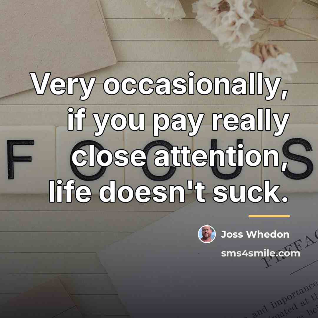 “Very occasionally, if you pay really close attention, life doesn't…” quote by Joss Whedon