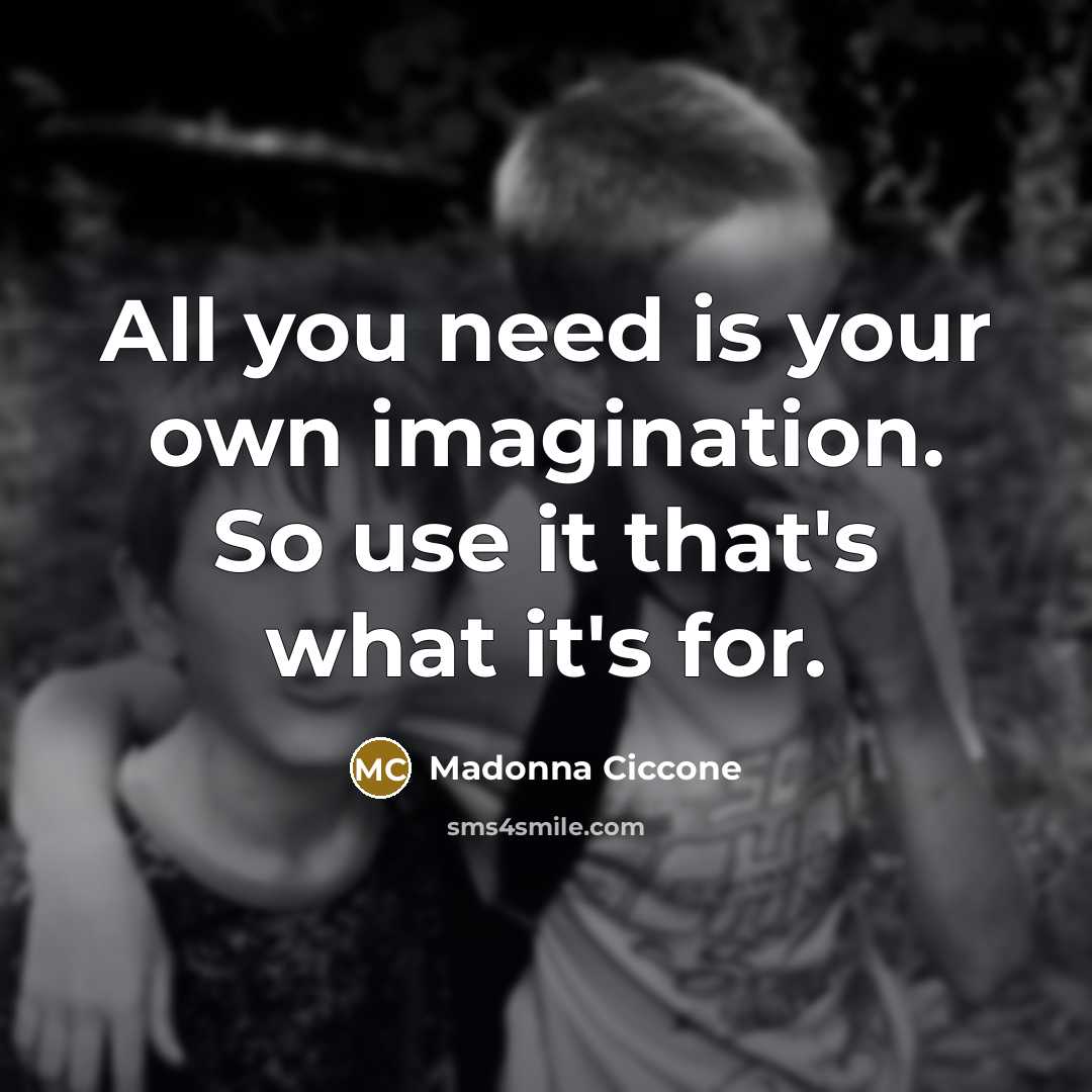 “All you need is your own imagination. So use it…” quote by Madonna Ciccone