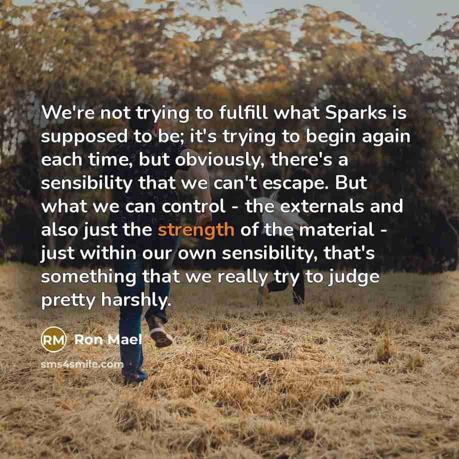 “We're not trying to fulfill what Sparks is supposed to…” quote by Ron Mael